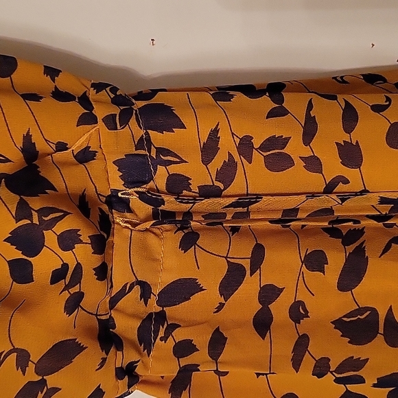 Ankle length, Yellow & Purple flowered Dress - Picture 3 of 4